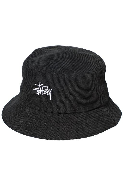 Stussy Mens Graffiti Cord Bucket Hats Black - BPJMZ5921